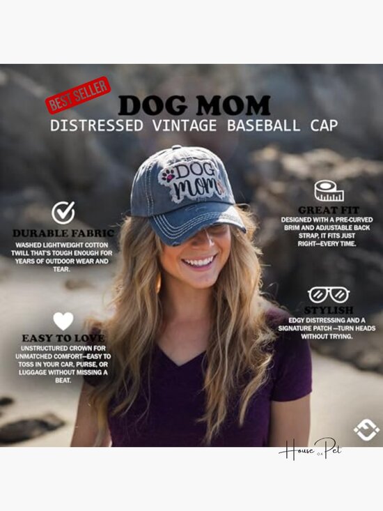 Distressed Baseball Cap with Embroidered Patch, Vintage Trucker Hat Adjustable main image 6